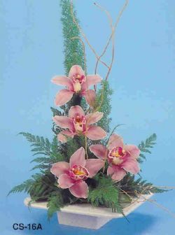  Bursaya iek yolla  vazoda 4 adet orkide 